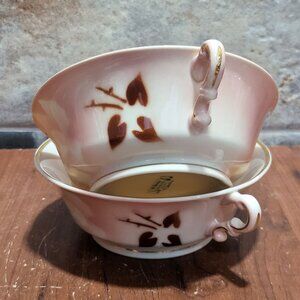 Vintage Syracuse China Madam Butterfly Handled Soup Cups Bowls Set of 2